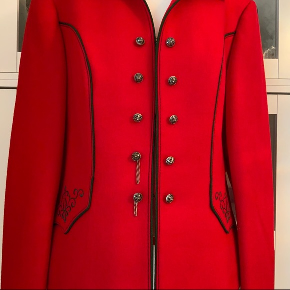 Thalhamer Wool  Blazer Jacket Red Embroidery Size S - Picture 7 of 11